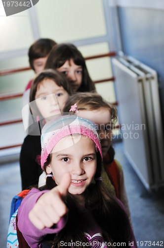 Image of happy children group in school