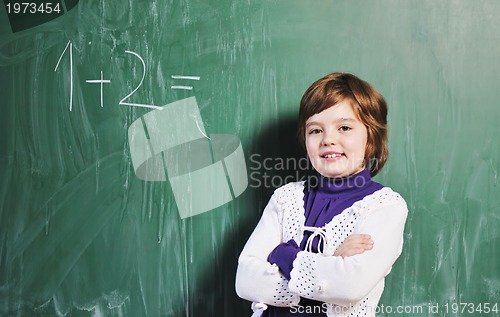 Image of happy young school girl portrait