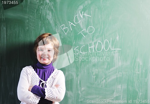 Image of happy young school girl portrait