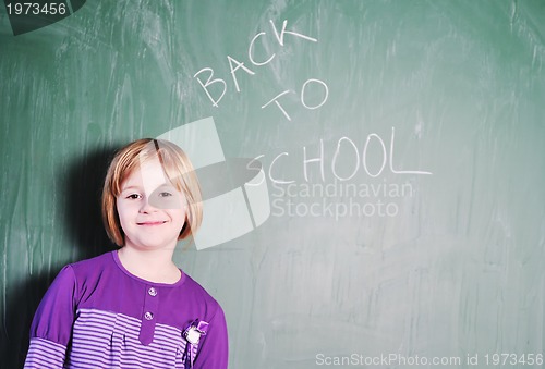 Image of happy young school girl portrait