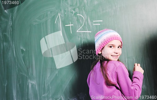 Image of happy young school girl portrait