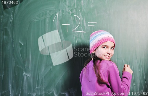 Image of happy young school girl portrait