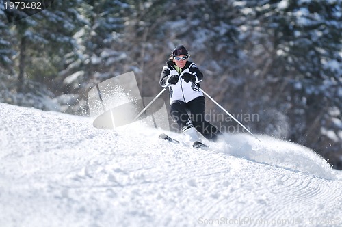 Image of winer woman ski