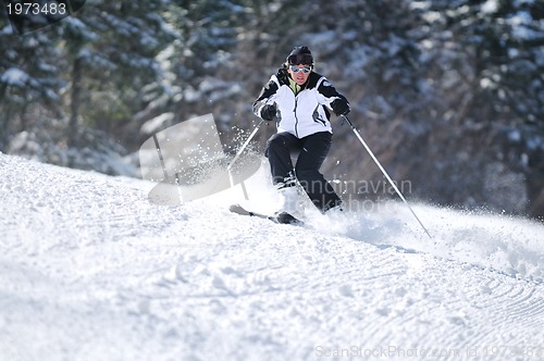 Image of winer woman ski