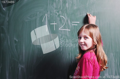 Image of happy young school girl portrait