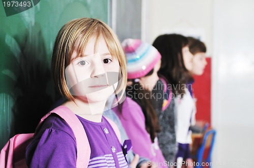 Image of happy children group in school