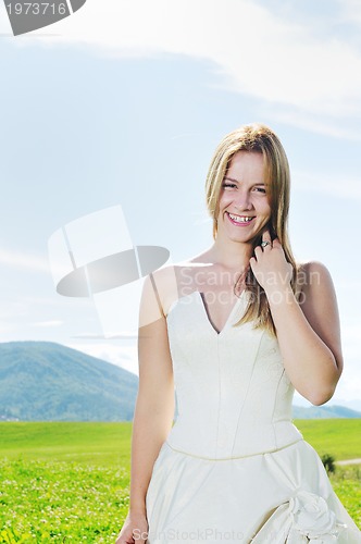 Image of beautiful bride outdoor