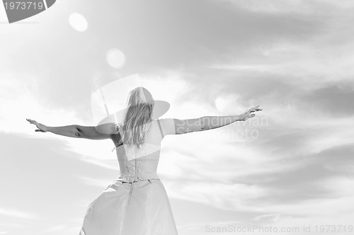 Image of beautiful bride outdoor