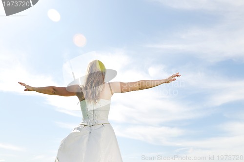 Image of beautiful bride outdoor