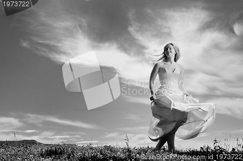 Image of beautiful bride outdoor