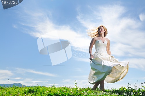 Image of beautiful bride outdoor