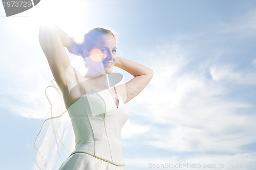 Image of beautiful bride outdoor