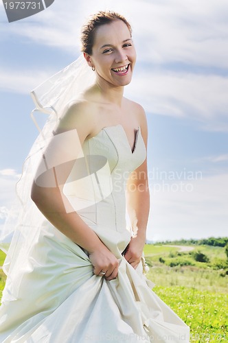 Image of beautiful bride outdoor