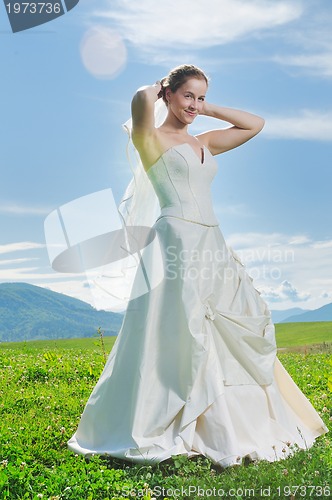 Image of beautiful bride outdoor