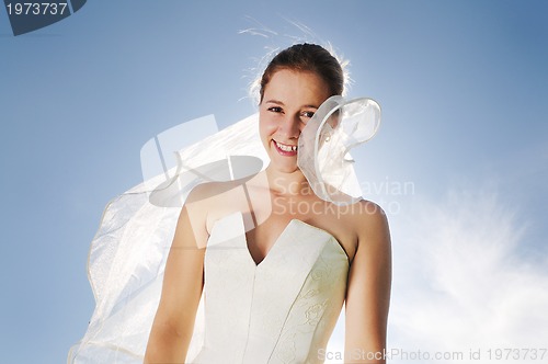 Image of beautiful bride outdoor