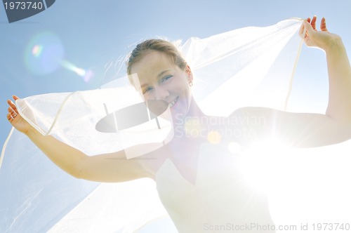 Image of beautiful bride outdoor