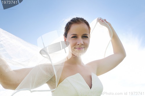 Image of beautiful bride outdoor