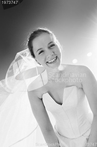 Image of beautiful bride outdoor