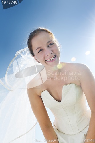 Image of beautiful bride outdoor