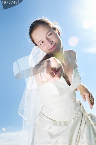 Image of beautiful bride outdoor