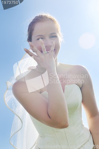 Image of beautiful bride outdoor