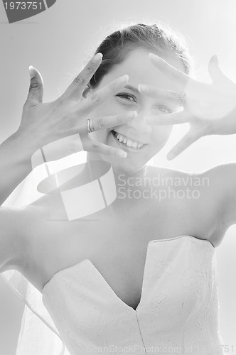 Image of beautiful bride outdoor