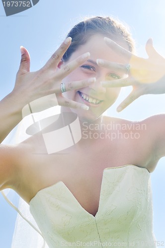 Image of beautiful bride outdoor