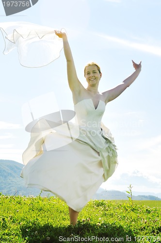 Image of beautiful bride outdoor