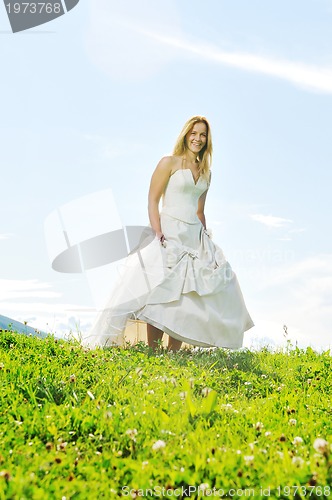 Image of beautiful bride outdoor