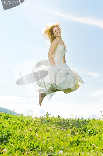 Image of beautiful bride outdoor