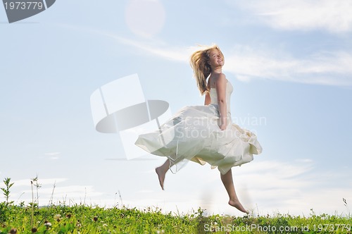 Image of beautiful bride outdoor