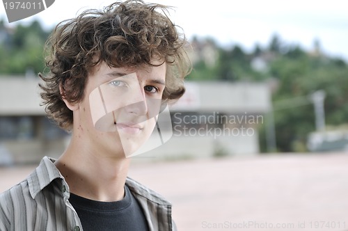 Image of Portrait of a young boy oudoor 