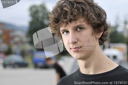 Image of Portrait of a young boy oudoor