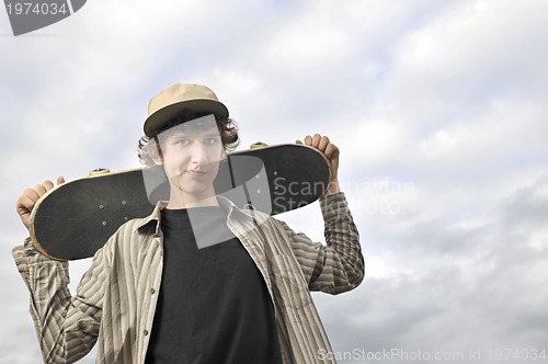 Image of Portrait of a young boy oudoor