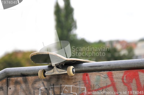 Image of Skate board left behind in park