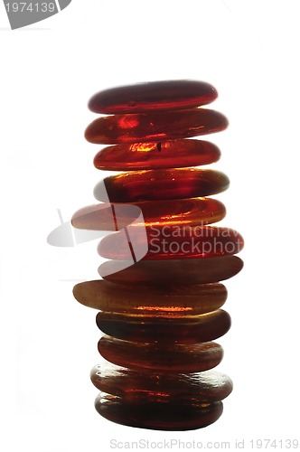 Image of isolated wet zen stones with splashing  water drops  