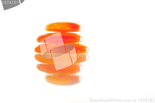 Image of isolated wet zen stones with splashing  water drops  