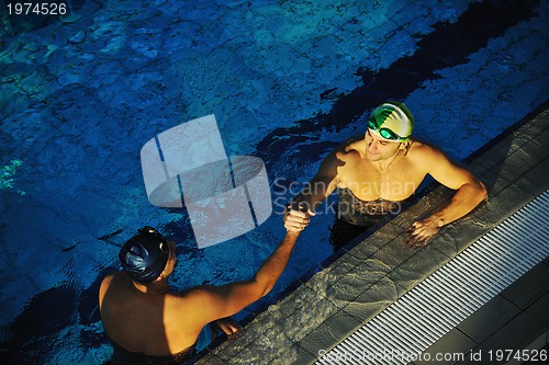 Image of swimming race winner