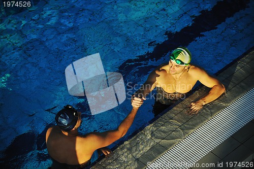 Image of swimming race winner