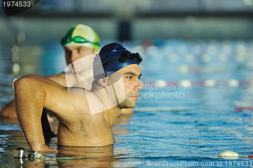 Image of swimming race winner