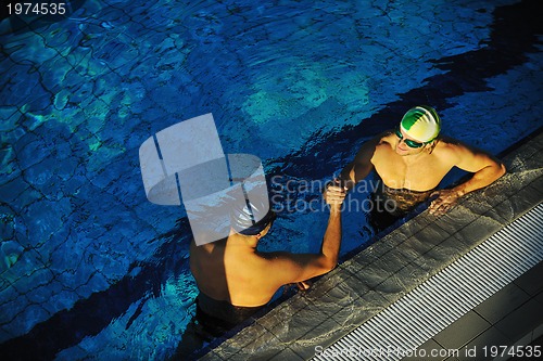 Image of swimming race winner