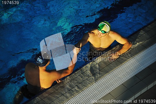 Image of swimming race winner