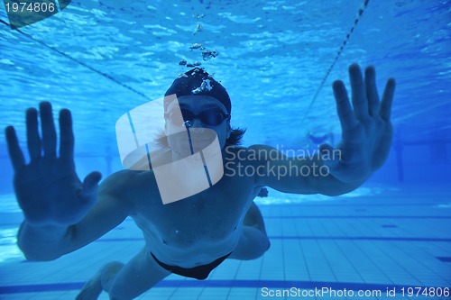 Image of swimming pool underwater 