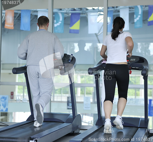 Image of people running on threadmill at fitness club