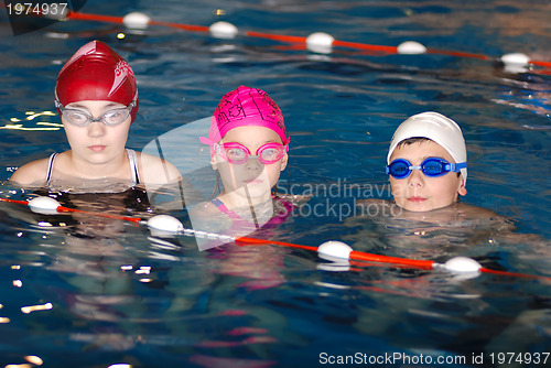 Image of .childrens having fun in a swimming pool