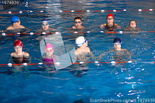 Image of .childrens having fun in a swimming pool