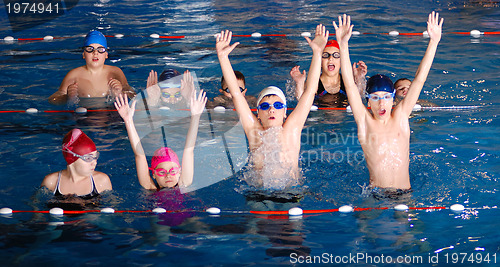 Image of .childrens having fun in a swimming pool