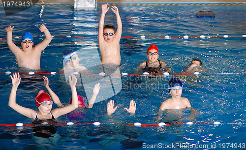 Image of .childrens having fun in a swimming pool