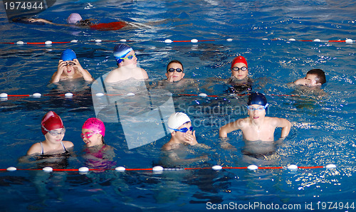 Image of .childrens having fun in a swimming pool