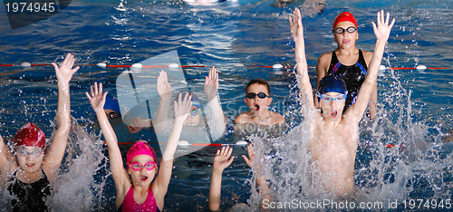 Image of .childrens having fun in a swimming pool